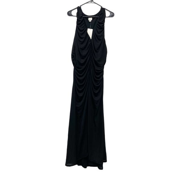 a new day Dresses & Skirts - A New Day Women's Black Sleeveless Ruched V Neck Maxi Dress Size XXL